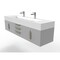Castello Usa Nile 72" Wall Mounted  Gray Vanity With White Top And  Gold Handles CB-MC-72G-GLD-2053-WH - alternate 6